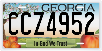 GA license plate CCZ4952