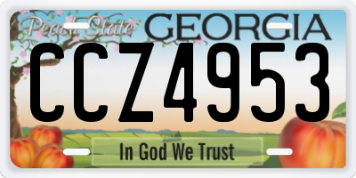 GA license plate CCZ4953