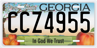 GA license plate CCZ4955