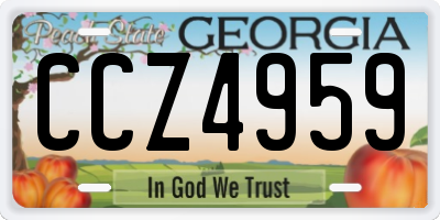 GA license plate CCZ4959