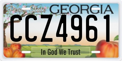 GA license plate CCZ4961