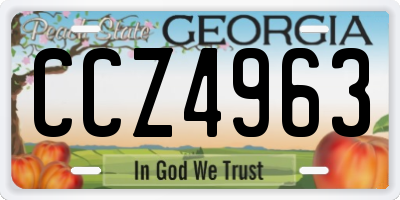 GA license plate CCZ4963