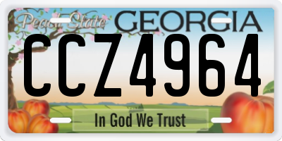 GA license plate CCZ4964