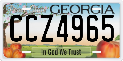 GA license plate CCZ4965