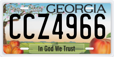 GA license plate CCZ4966