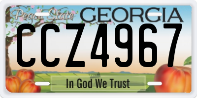 GA license plate CCZ4967