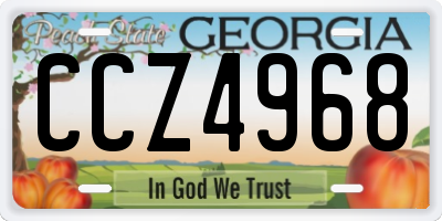 GA license plate CCZ4968