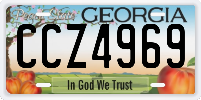 GA license plate CCZ4969