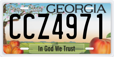 GA license plate CCZ4971