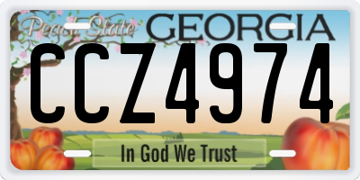 GA license plate CCZ4974