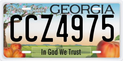 GA license plate CCZ4975
