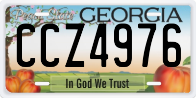 GA license plate CCZ4976