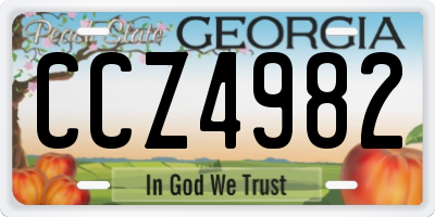 GA license plate CCZ4982