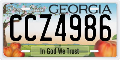 GA license plate CCZ4986