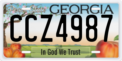 GA license plate CCZ4987