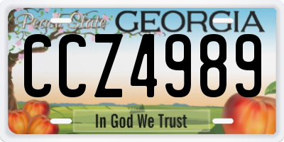 GA license plate CCZ4989