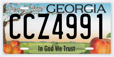 GA license plate CCZ4991