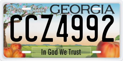 GA license plate CCZ4992