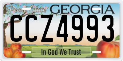 GA license plate CCZ4993