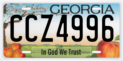 GA license plate CCZ4996