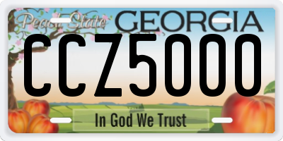 GA license plate CCZ5000