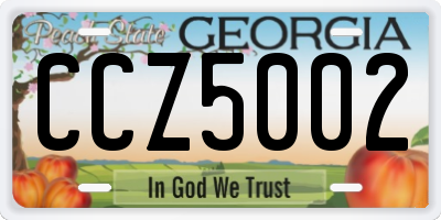 GA license plate CCZ5002