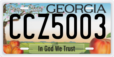 GA license plate CCZ5003