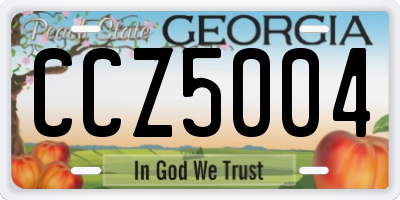 GA license plate CCZ5004