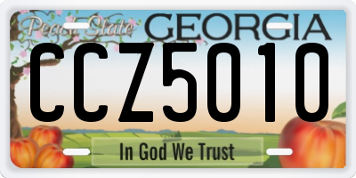 GA license plate CCZ5010