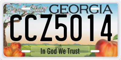 GA license plate CCZ5014