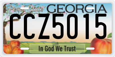 GA license plate CCZ5015