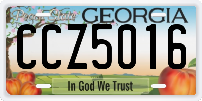 GA license plate CCZ5016