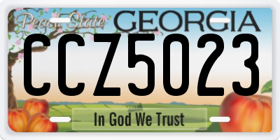 GA license plate CCZ5023