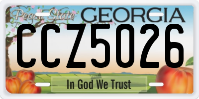 GA license plate CCZ5026