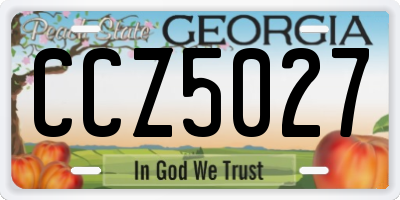 GA license plate CCZ5027