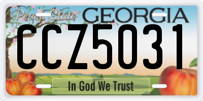 GA license plate CCZ5031