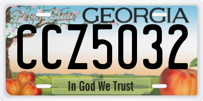 GA license plate CCZ5032