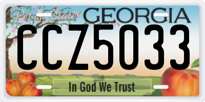 GA license plate CCZ5033