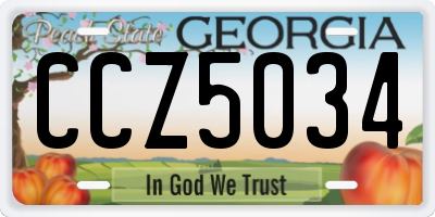 GA license plate CCZ5034