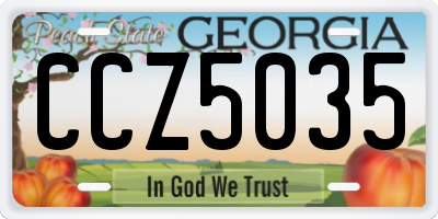 GA license plate CCZ5035