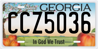 GA license plate CCZ5036