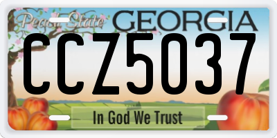 GA license plate CCZ5037