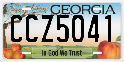 GA license plate CCZ5041