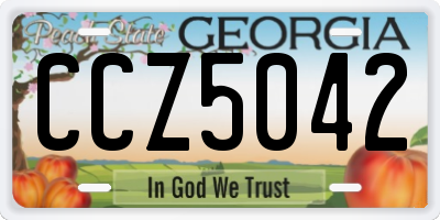 GA license plate CCZ5042