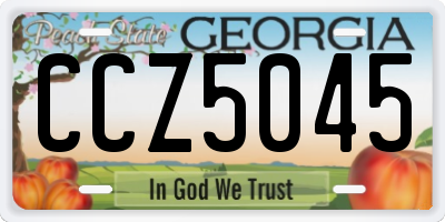 GA license plate CCZ5045