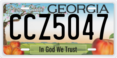 GA license plate CCZ5047