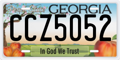 GA license plate CCZ5052