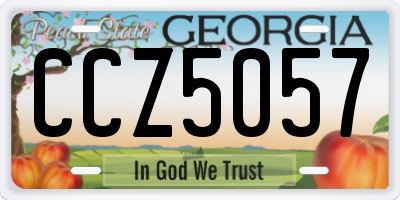 GA license plate CCZ5057