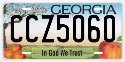 GA license plate CCZ5060