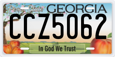 GA license plate CCZ5062